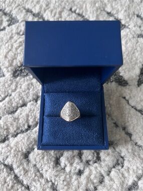 Vintage 14K Gold Diamond Pave Dome Ring